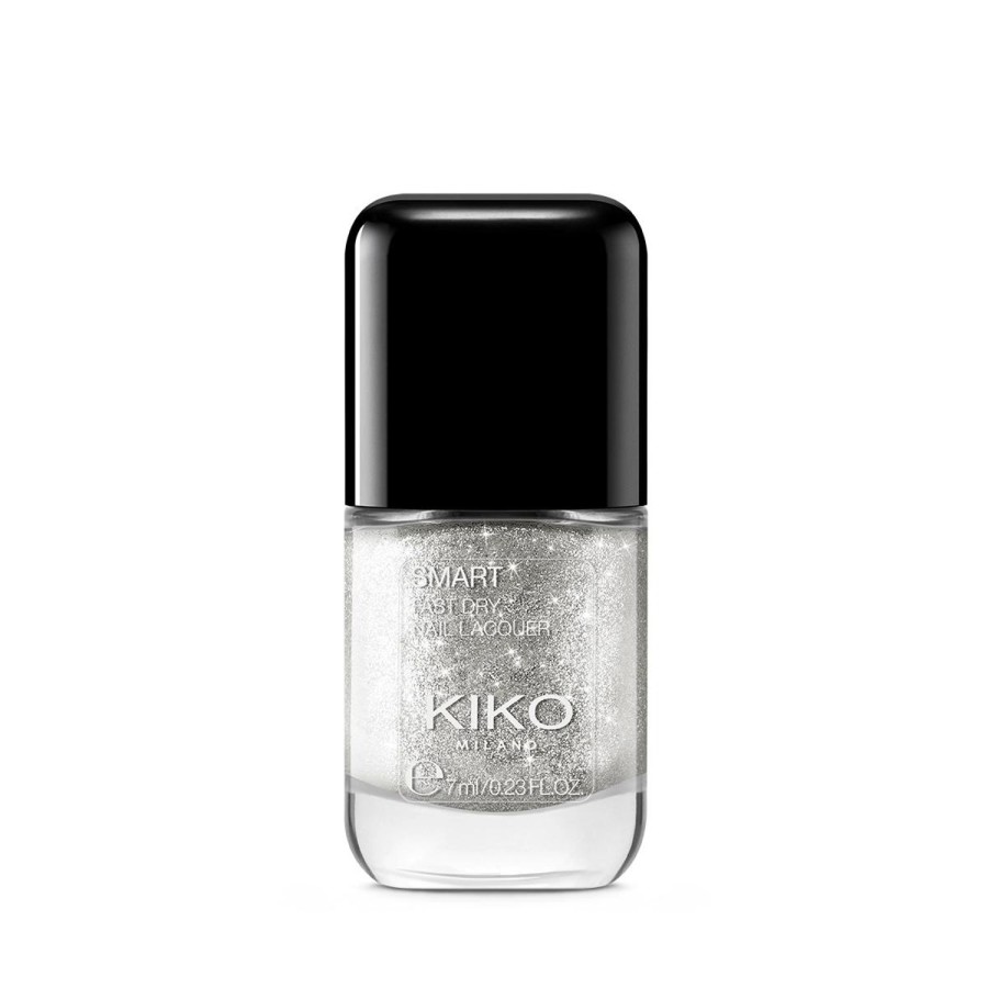 KIKO Milano Nail Polish | Smart Nail Lacquer - Biodegradable Glitter Edition 311 Holosilver