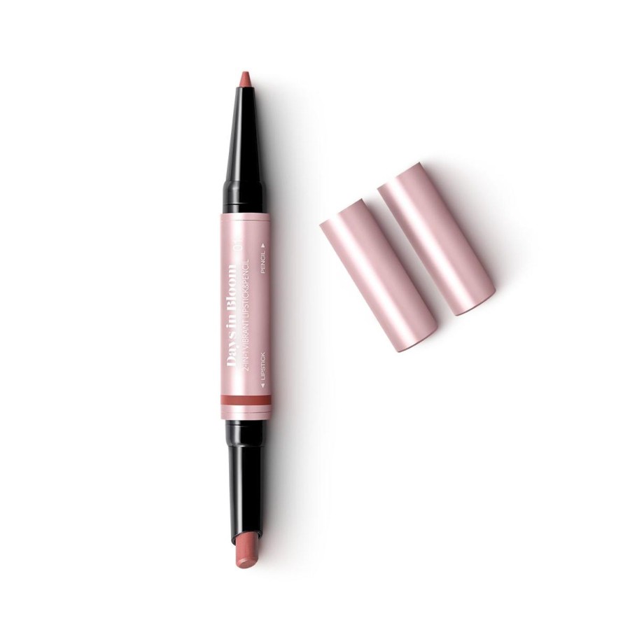 KIKO Milano Lip Contour Pencils | Days In Bloom 2-In-1 Vibrant Lipstick&Pencil 01 Classic Nude