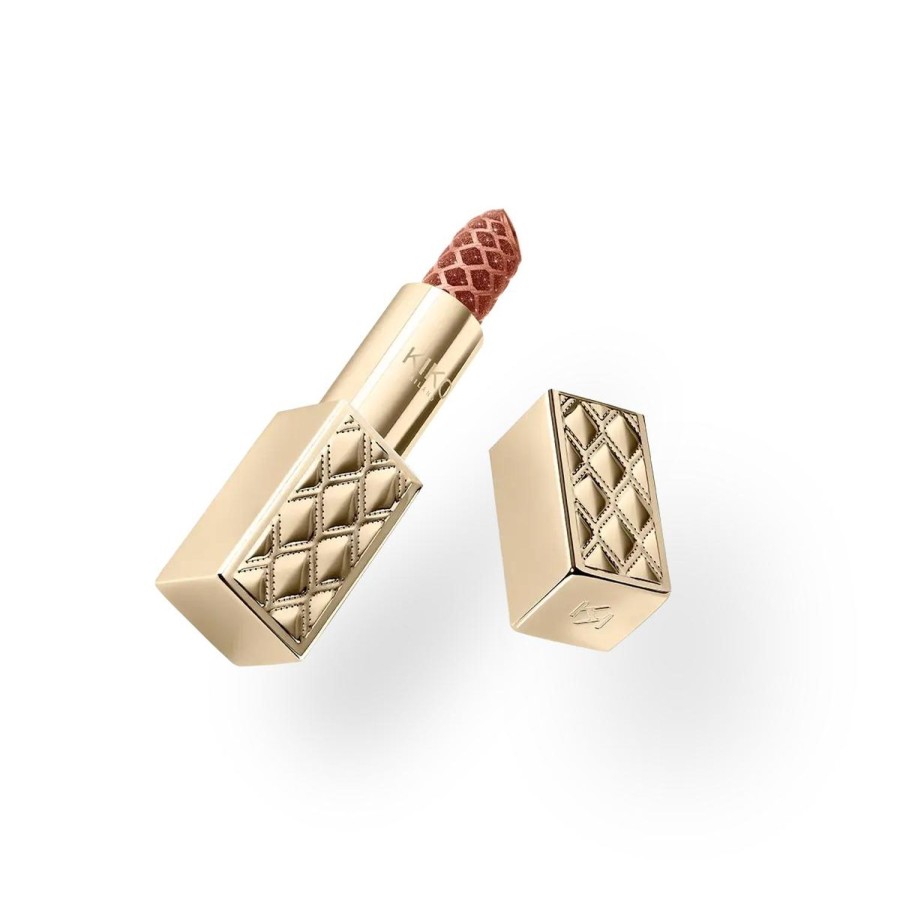 KIKO Milano Lipstick | Holiday Premiere Sparkling Lipstick 01 Brilliant Brown